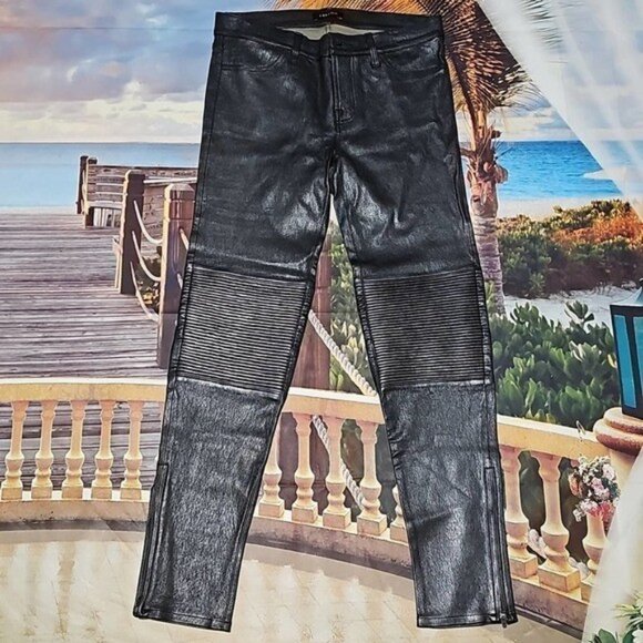 J Brand Lamb Leather Zippered Ankle Pants Size 29 - Picture 4 of 9